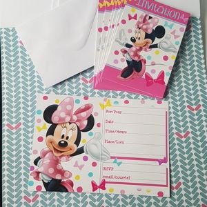 16 pcs Disney Minnie Invitation Cards with Envelopes